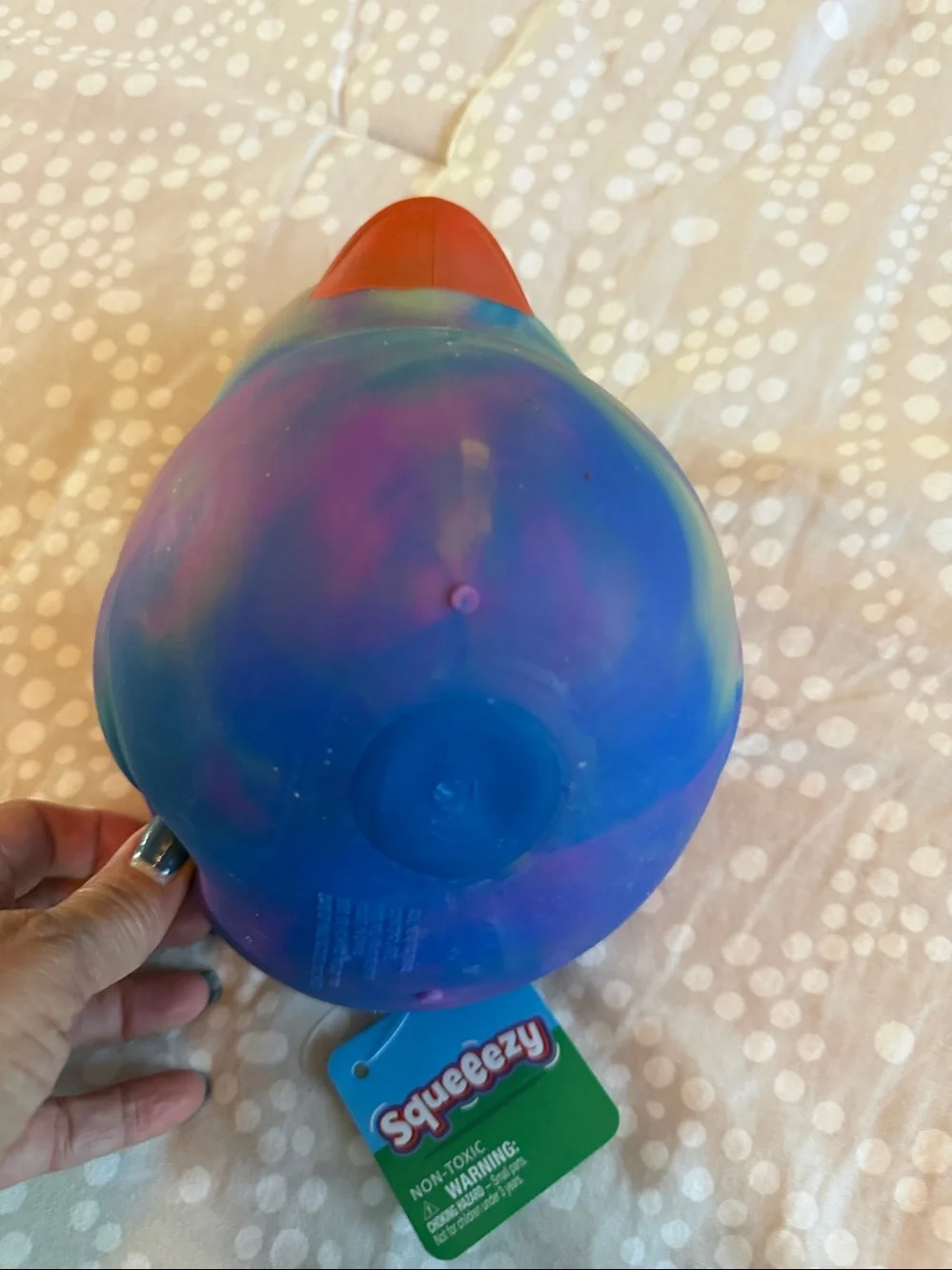 Squeeze Tie-Dye large Duck Toy - Blue Green, pink Purple Orange NWT